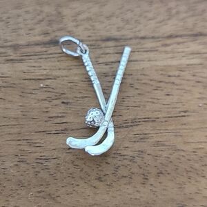 Silver 925 Field Hockey Charm